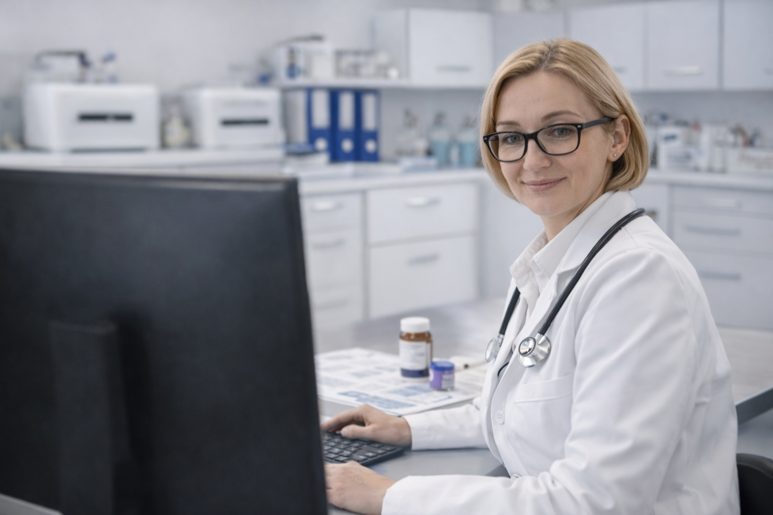 Veterinarian analyzing case